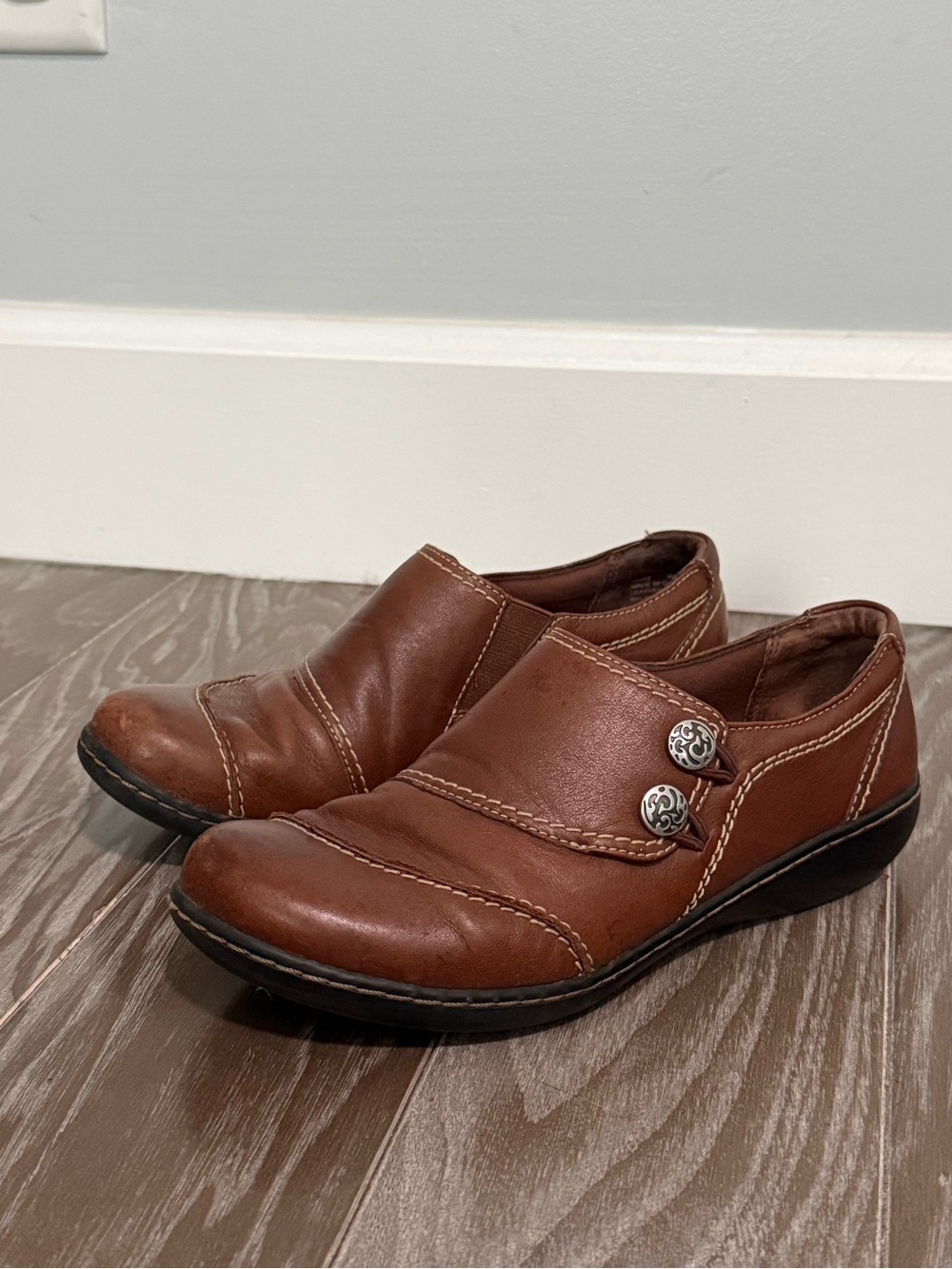 Clarks Bendables Ashland Alpine Women’s 8M Brown Leather Comfort Shoes